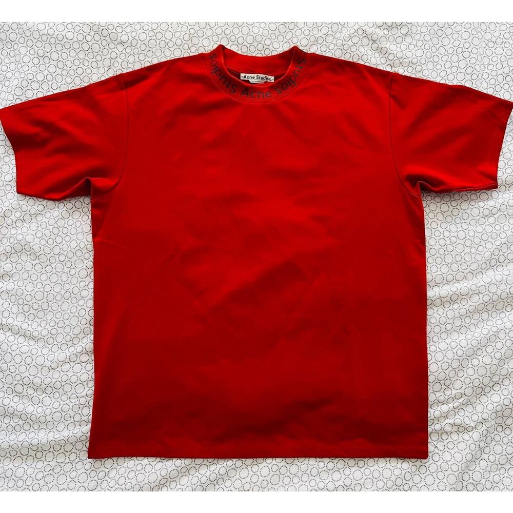 Acene Studios sz L orange ribbed neck t-shirt NWOT